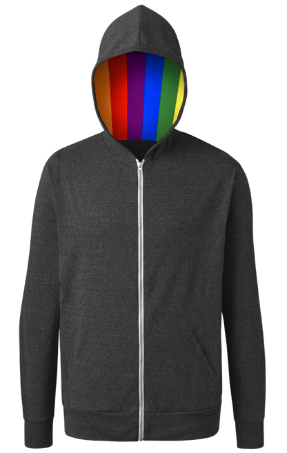 Blue Generation Pride Triblend Contrast Zip Front Hoodie-BG7308HP