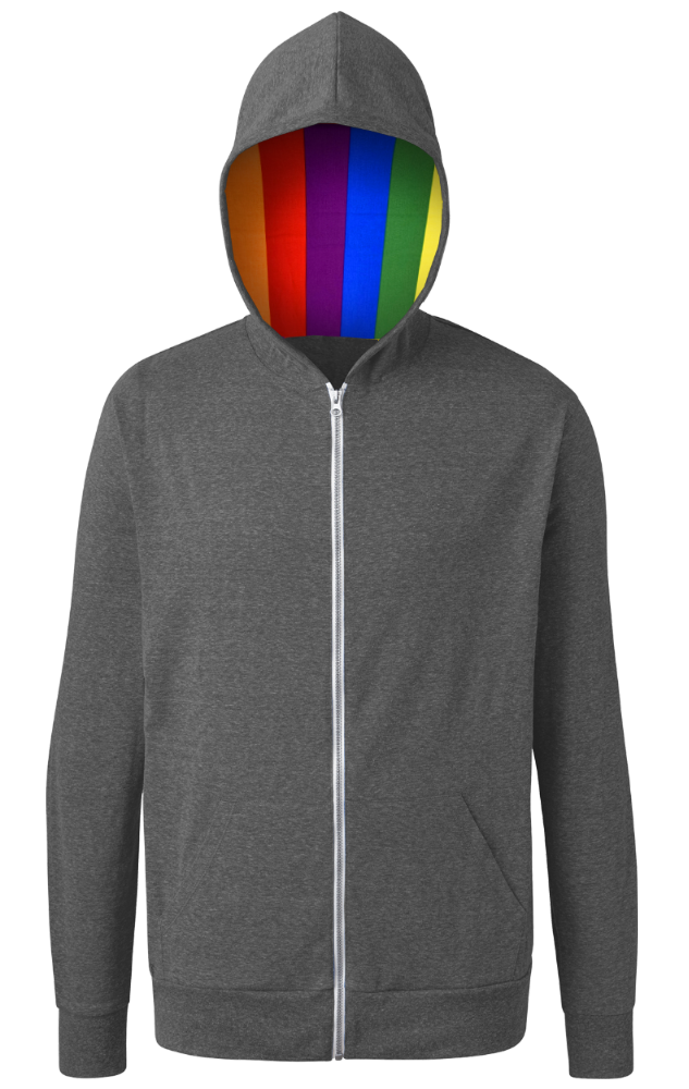 Blue Generation Pride Triblend Contrast Zip Front Hoodie-BG7308HP