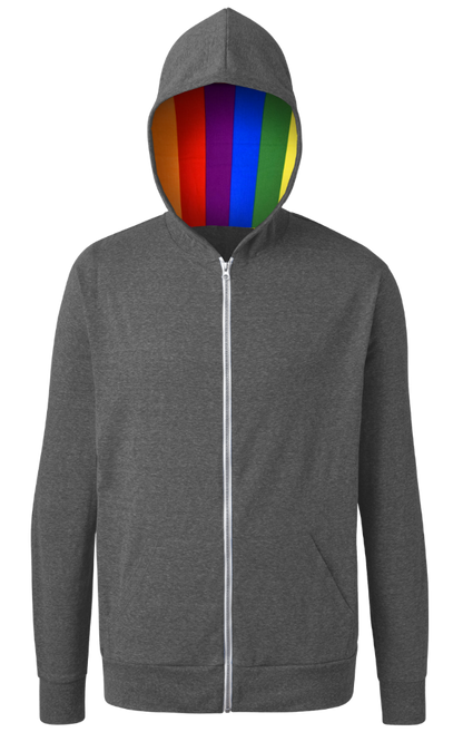 Blue Generation Pride Triblend Contrast Zip Front Hoodie-BG7308HP