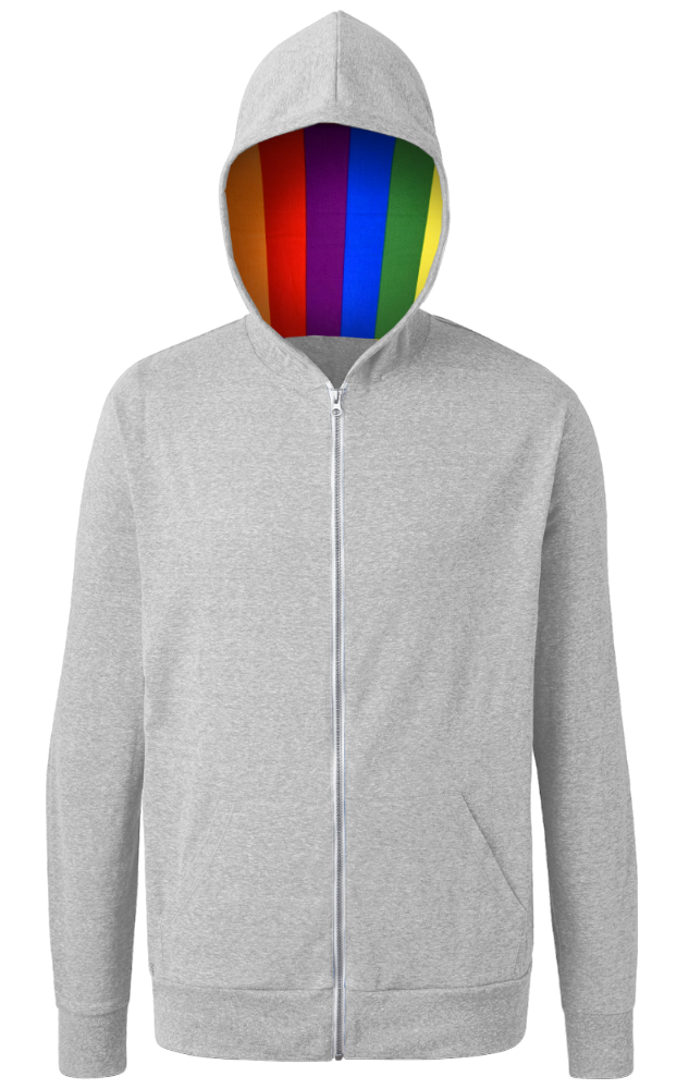 Blue Generation Pride Triblend Contrast Zip Front Hoodie-BG7308HP