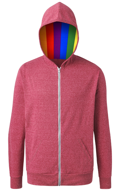 Blue Generation Pride Triblend Contrast Zip Front Hoodie-BG7308HP