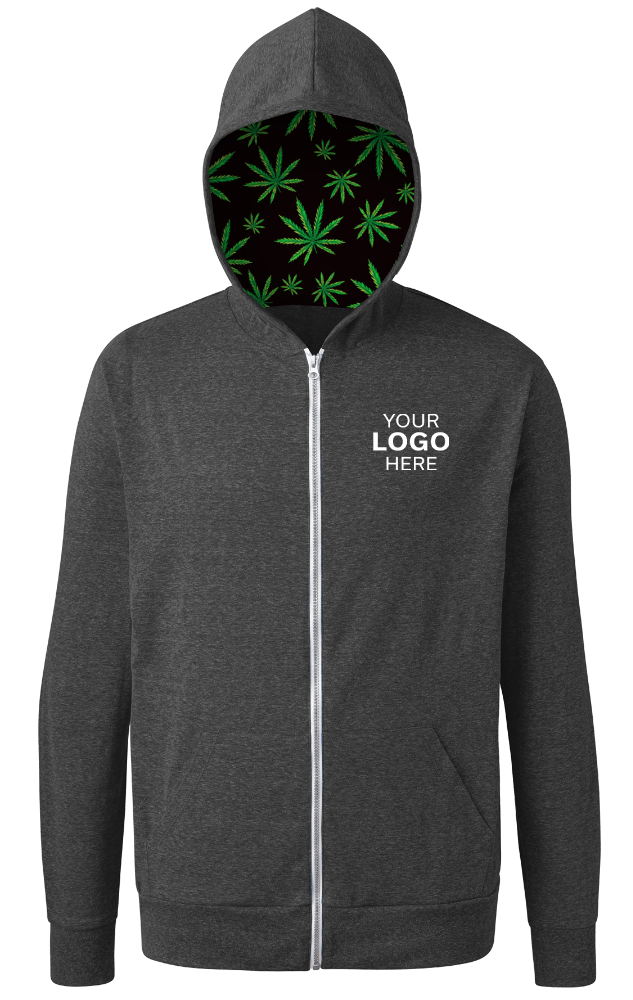 Blue Generation Cannabis Triblend Contrast Zip Front Hoodie-BG7308HW