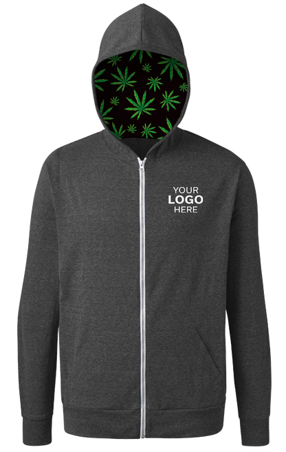 Blue Generation Cannabis Triblend Contrast Zip Front Hoodie-BG7308HW