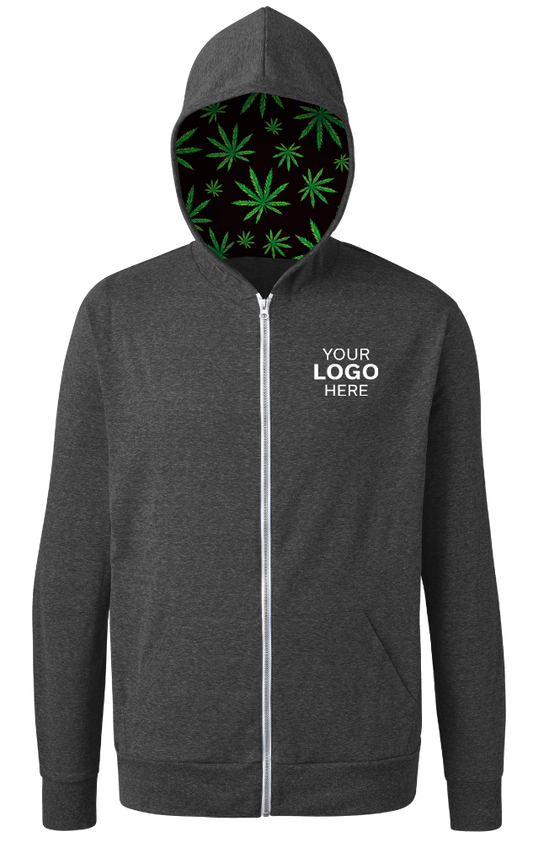 Blue Generation Cannabis Triblend Contrast Zip Front Hoodie-BG7308HW