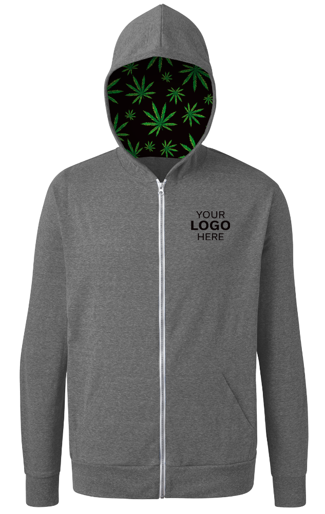 Blue Generation Cannabis Triblend Contrast Zip Front Hoodie-BG7308HW