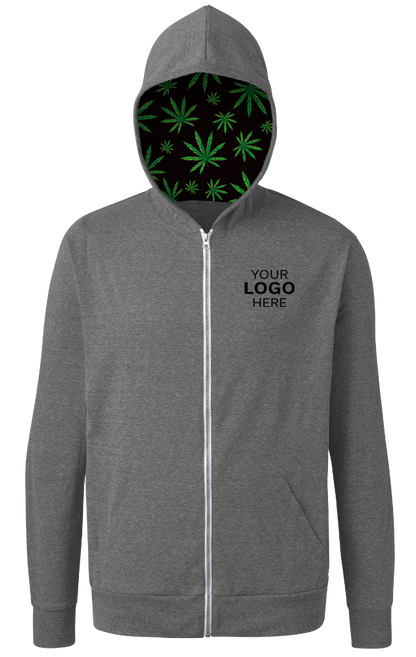 Blue Generation Cannabis Triblend Contrast Zip Front Hoodie-BG7308HW