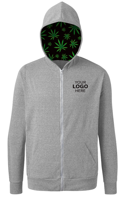 Blue Generation Cannabis Triblend Contrast Zip Front Hoodie-BG7308HW