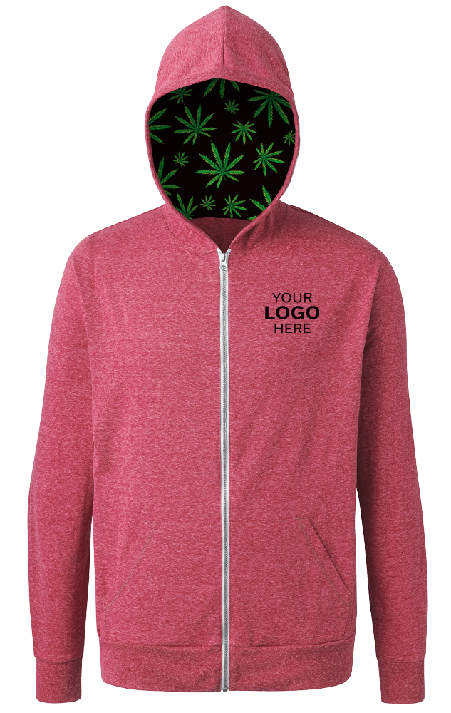 Blue Generation Cannabis Triblend Contrast Zip Front Hoodie-BG7308HW