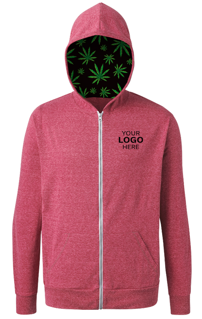 Blue Generation Cannabis Triblend Contrast Zip Front Hoodie-BG7308HW