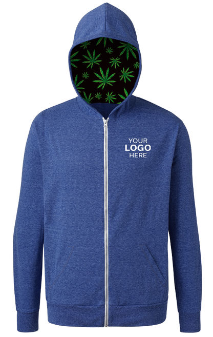 Blue Generation Cannabis Triblend Contrast Zip Front Hoodie-BG7308HW