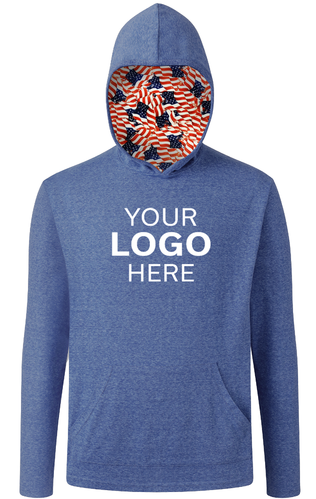 Blue Generation Americana Adult Triblend Pullover Hoodie-47.50 47.50 47.50 47.50 47.50 49.50 53.50 55.50