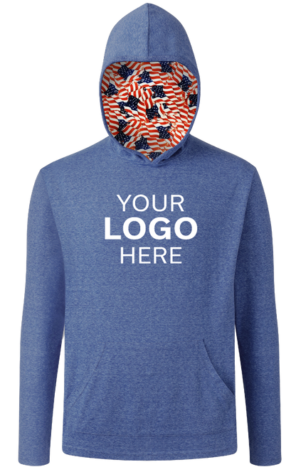 Blue Generation Americana Adult Triblend Pullover Hoodie-47.50 47.50 47.50 47.50 47.50 49.50 53.50 55.50