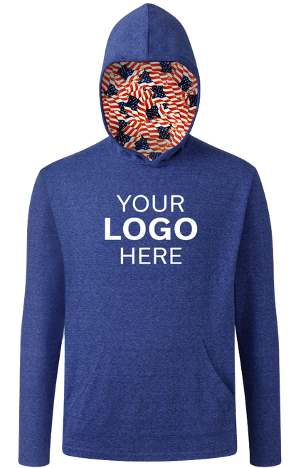 Blue Generation Americana Adult Triblend Pullover Hoodie-47.50 47.50 47.50 47.50 47.50 49.50 53.50 55.50