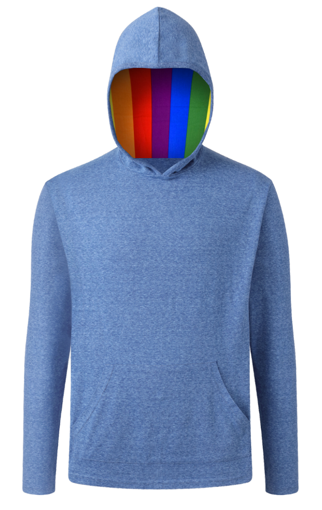 Blue Generation Pride Triblend Contrast Zip Front Hoodie-BG7309HP