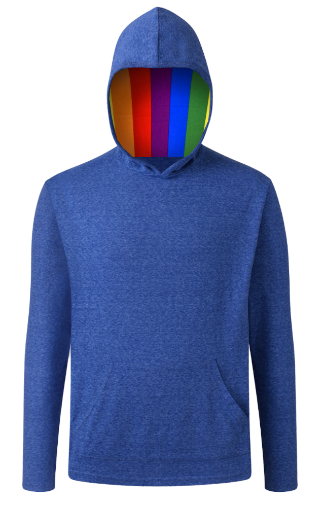 Blue Generation Pride Triblend Contrast Zip Front Hoodie-BG7309HP