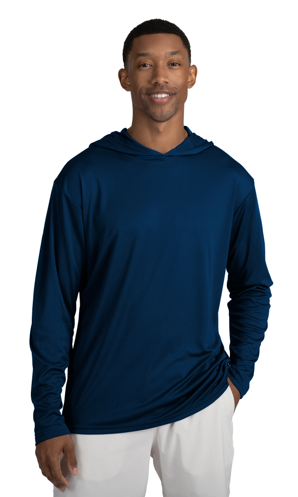 Blue Generation Adult Long Sleeve Hooded Tee-BG7310