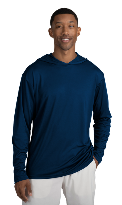 Blue Generation Adult Long Sleeve Hooded Tee-BG7310