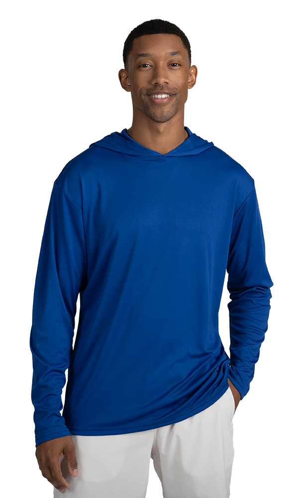 Blue Generation Adult Long Sleeve Hooded Tee-BG7310