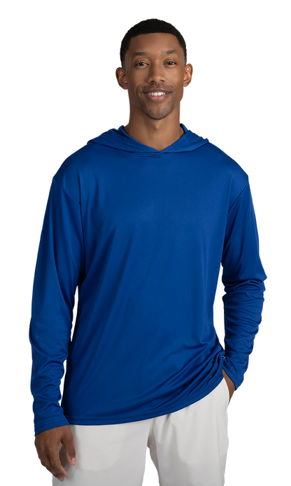 Blue Generation Adult Long Sleeve Hooded Tee-BG7310