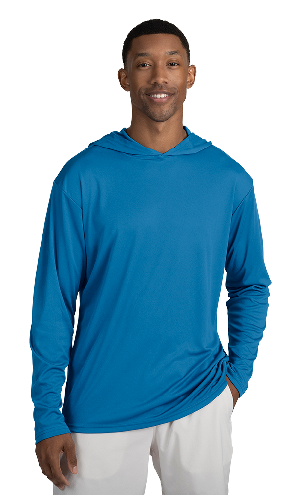 Blue Generation Adult Long Sleeve Hooded Tee-BG7310