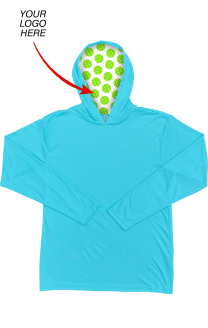 Blue Generation Your Logo Here Adult Long Sleeve Hooded Tee-BG7310H