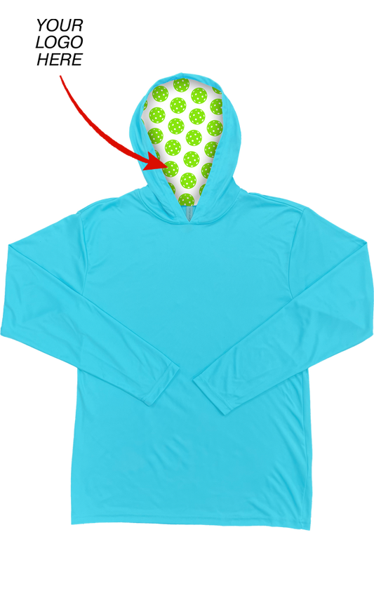 Blue Generation Your Logo Here Adult Long Sleeve Hooded Tee-BG7310H