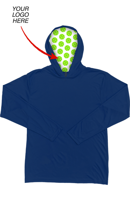 Blue Generation Your Logo Here Adult Long Sleeve Hooded Tee-BG7310H