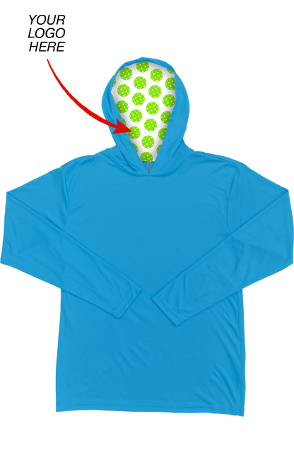 Blue Generation Your Logo Here Adult Long Sleeve Hooded Tee-BG7310H