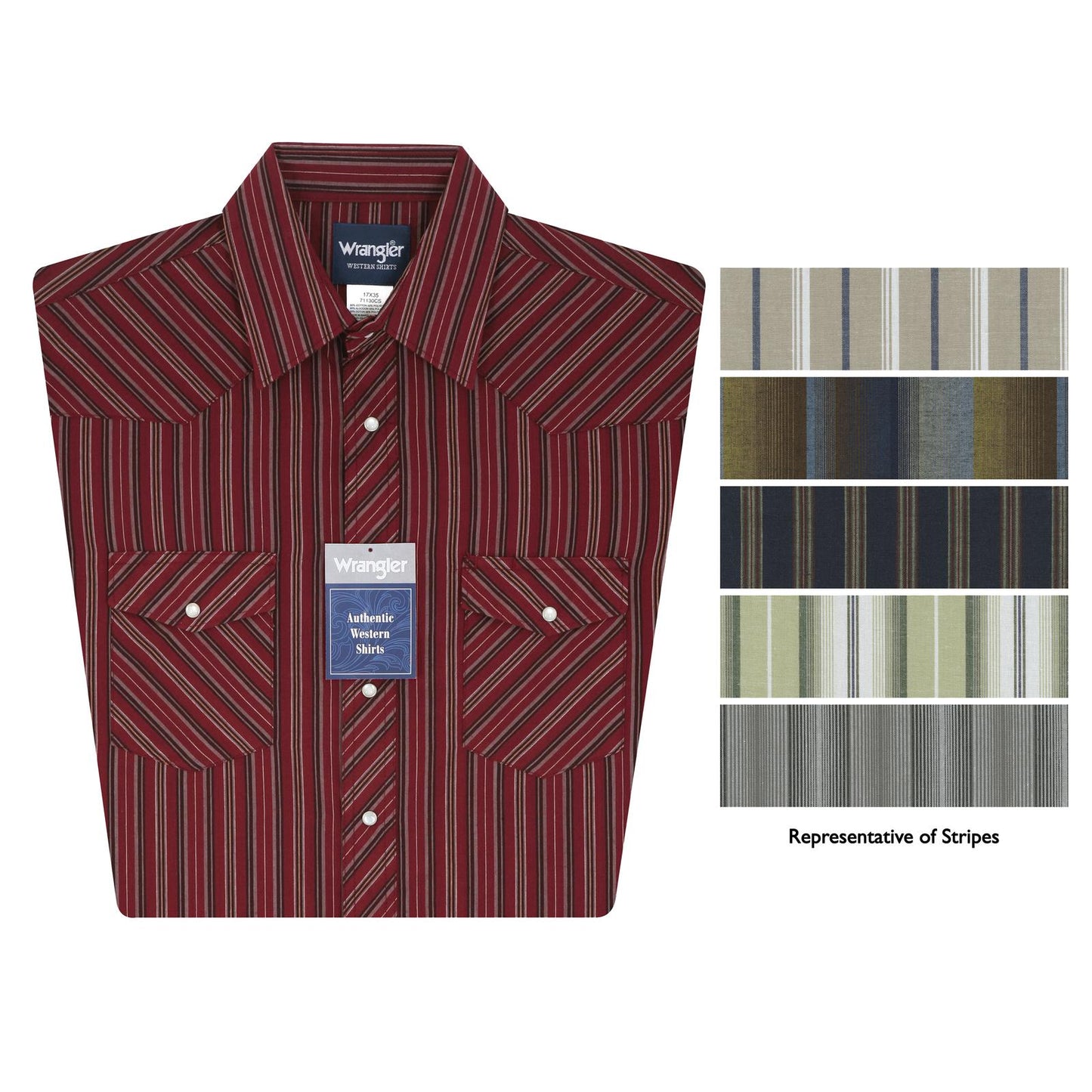 Wrangler® Dress Western Basic Shirt - Short Sleeves - Stripe