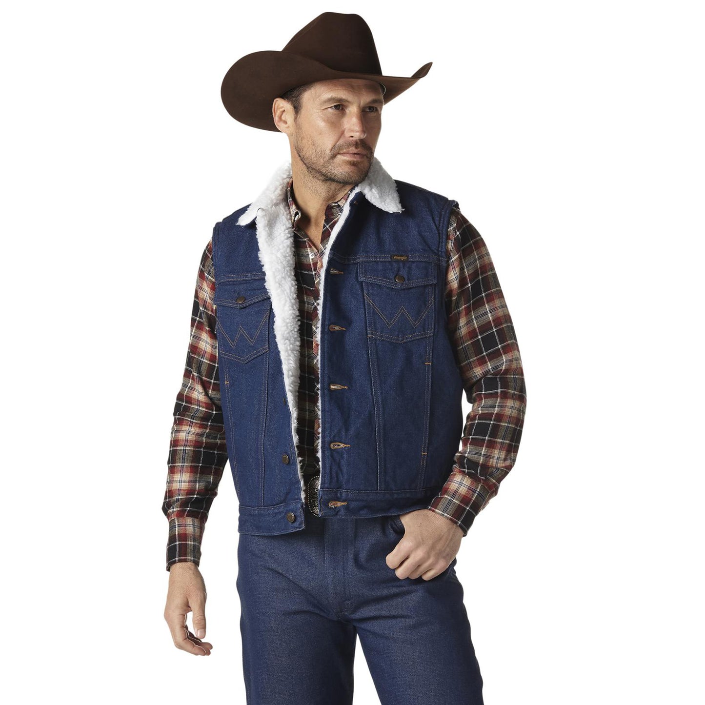 Wrangler® Sherpa Lined Denim Vest - Prewashed
