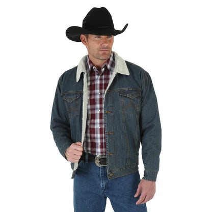 Wrangler® Western Sherpa Lined Denim Trucker Jacket - Rustic