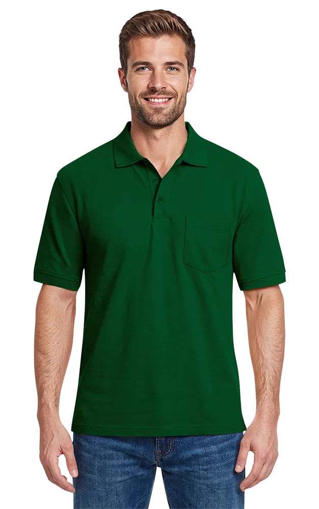 Blue Generation Adult Soft Touch Short-Sleeve Pocket Polo-BG7501 - Basics Clothing Store