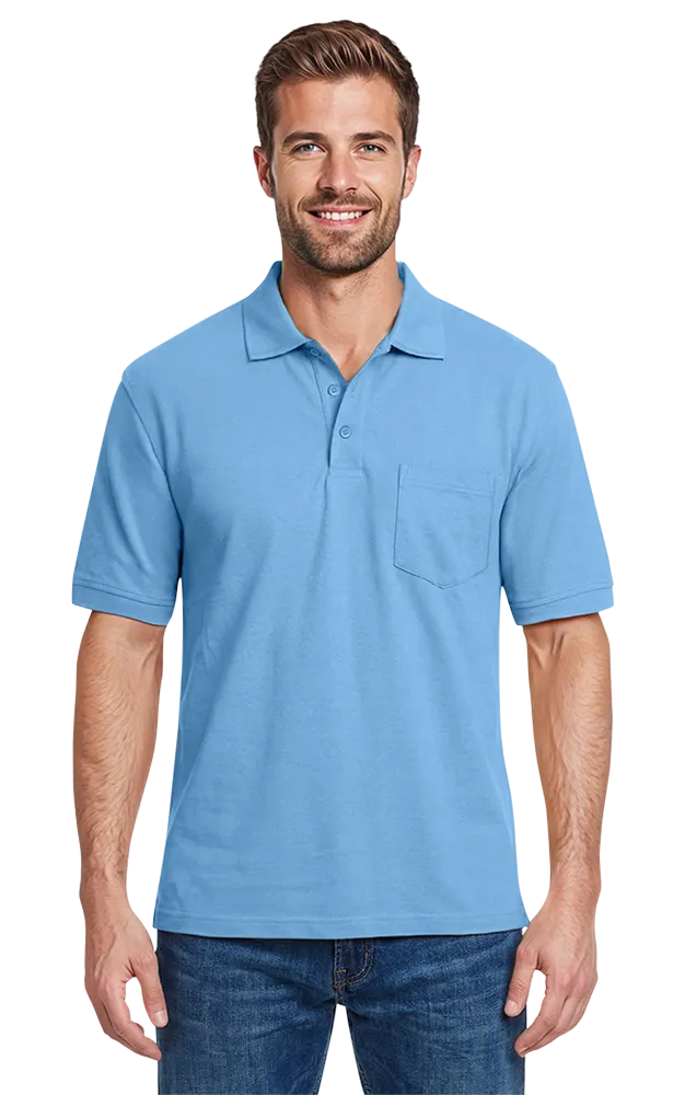 Blue Generation Adult Soft Touch Short-Sleeve Pocket Polo-BG7501