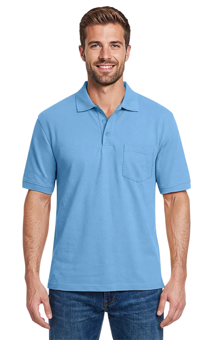 Blue Generation Adult Soft Touch Short-Sleeve Pocket Polo-BG7501