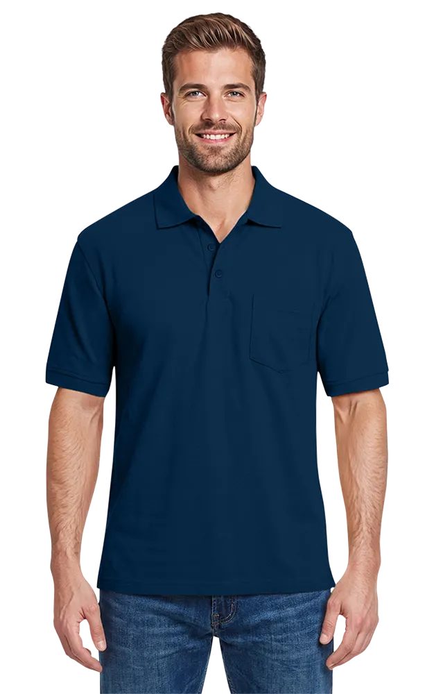 Blue Generation Adult Soft Touch Short-Sleeve Pocket Polo-BG7501