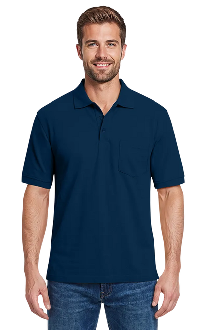 Blue Generation Adult Soft Touch Short-Sleeve Pocket Polo-BG7501