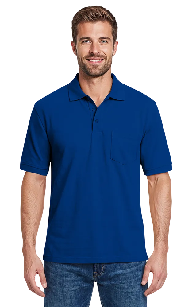 Blue Generation Adult Soft Touch Short-Sleeve Pocket Polo-BG7501