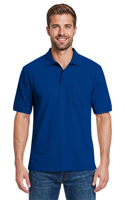 Blue Generation Adult Soft Touch Short-Sleeve Pocket Polo-BG7501