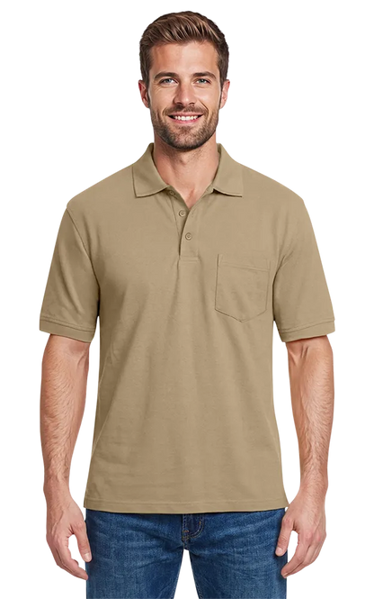 Blue Generation Adult Soft Touch Short-Sleeve Pocket Polo-BG7501