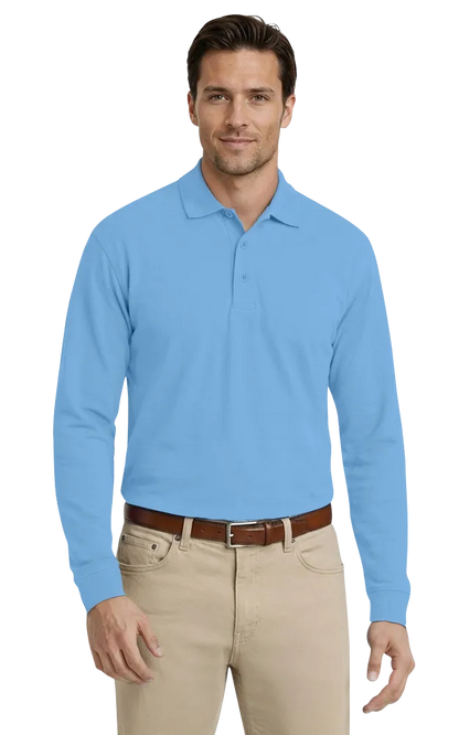 Blue Generation Men's Soft Touch L/S Polo-BG7502
