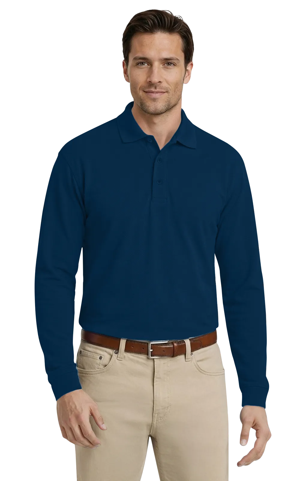 Blue Generation Men's Soft Touch L/S Polo-BG7502