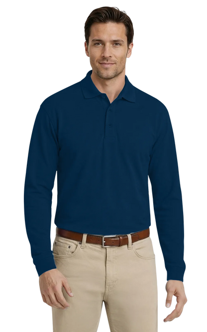 Blue Generation Men's Soft Touch L/S Polo-BG7502
