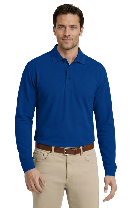 Blue Generation Men's Soft Touch L/S Polo-BG7502