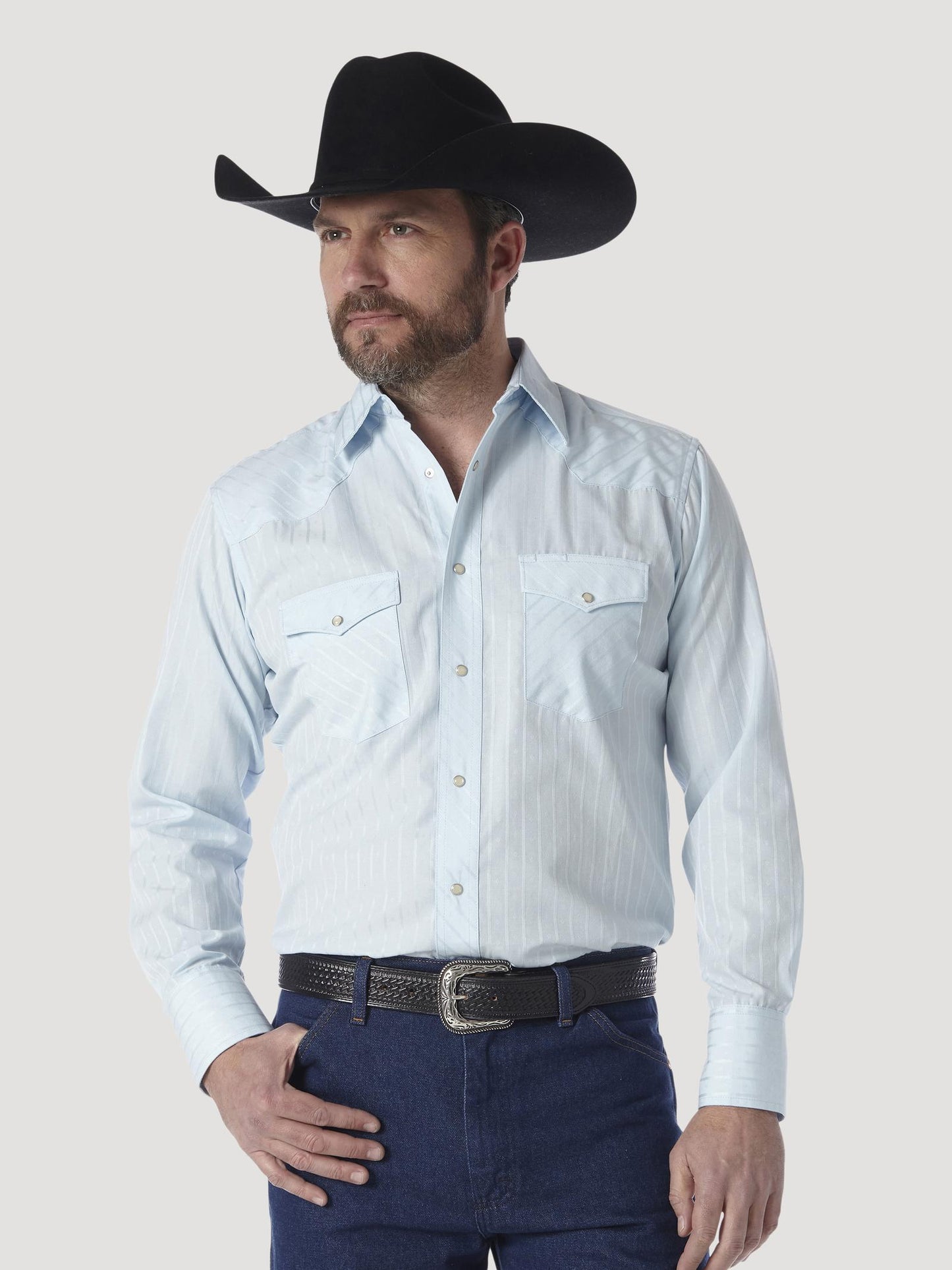 Wrangler® Sport Western Snap Shirt - Blue - 75222BL