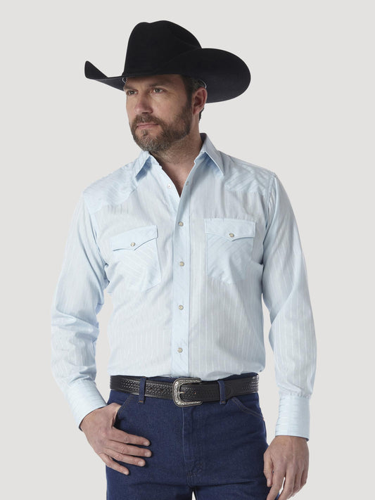 Wrangler® Sport Western Snap Shirt - Blue - 75222BL
