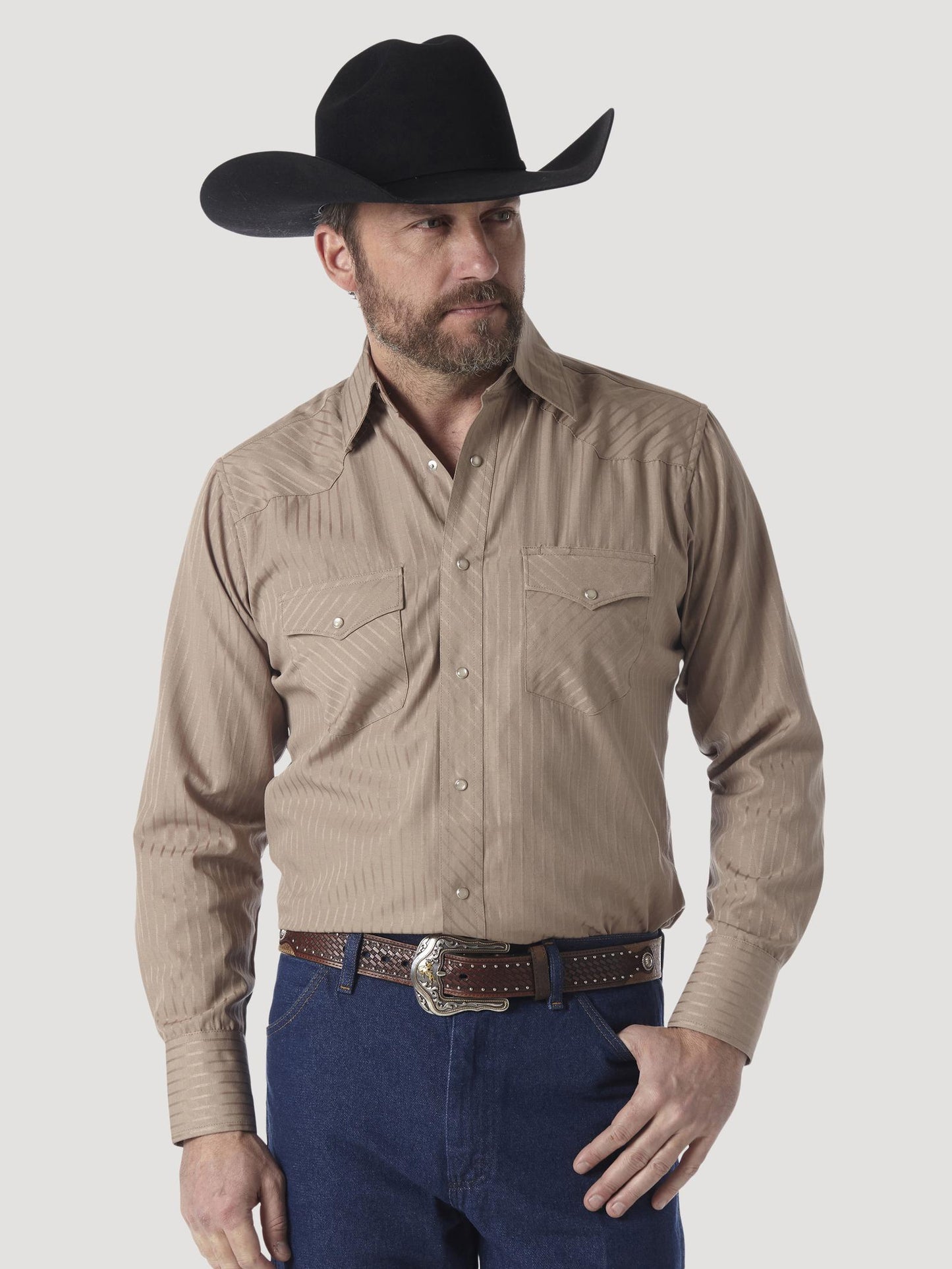 Wrangler® Sport Western Snap Shirt - Tan - 75742TN
