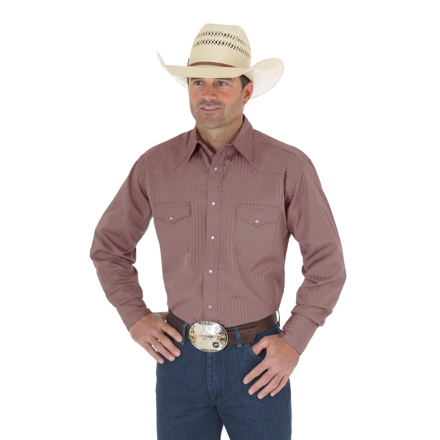 Wrangler® Sport Western Snap Shirt - Tan