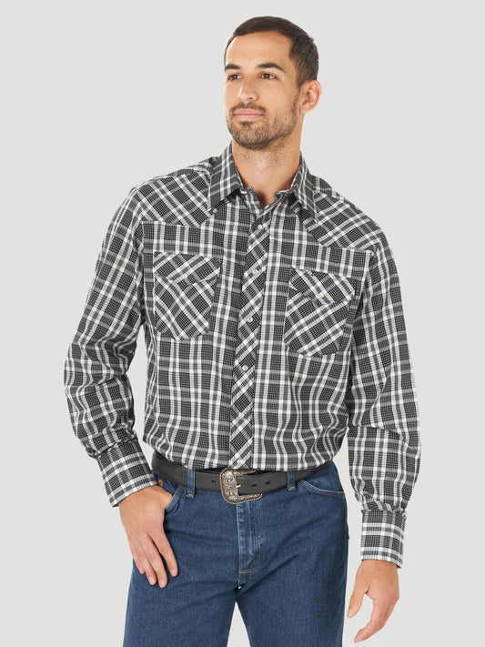 Wrangler® Sport Western Snap Shirt - Long Sleeves (Big and Tall Sizes) - Plaid -75932PP