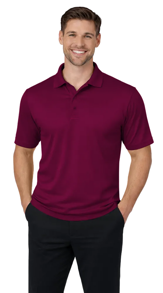 Blue Generation Men's Avenger Short-Sleeve Polo-BG7600 -Burgundy