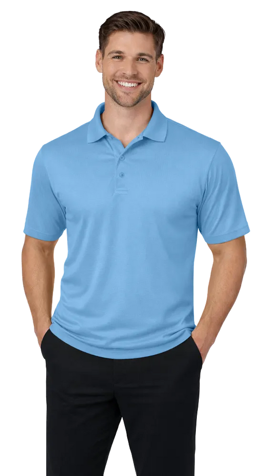Blue Generation Men's Avenger Short-Sleeve Polo-BG7600 -Light Blue